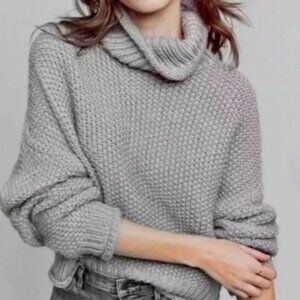 MOTH by Anthropologie Chunky Knit Wool Blend Turtleneck